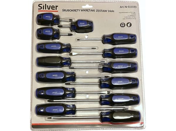 Silver SCREWDRIVERS 14pcs. /SILVER