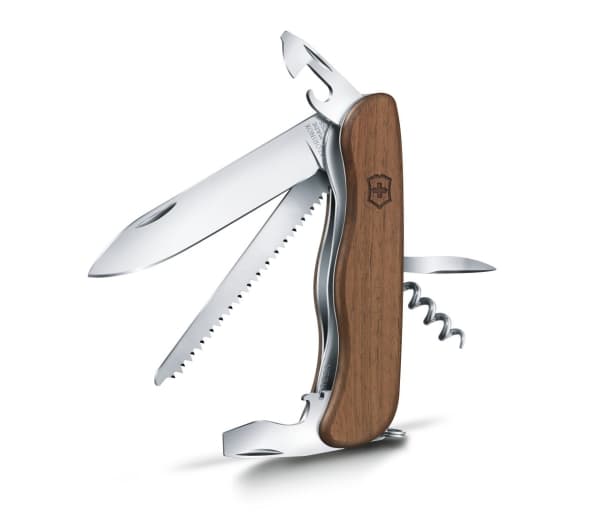 Victorinox Forester Wood, Klappkniv med lås, Multiverktøyskniv, Klipp punkt, Valnøtt, Valnøtt, 10 verktøy