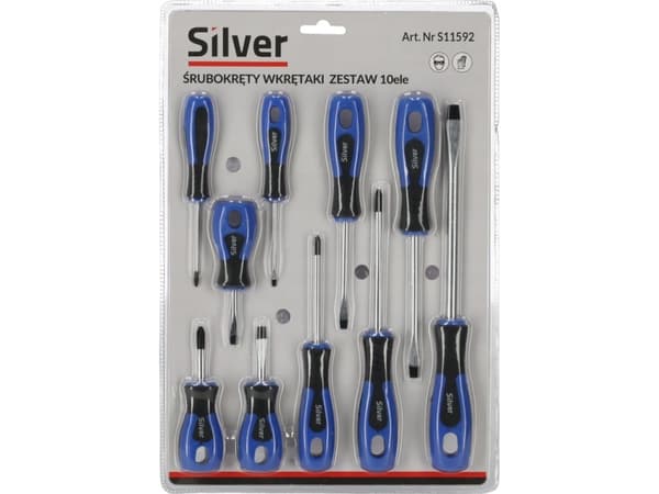Silver SCREWDRIVERS 10pcs. /SILVER