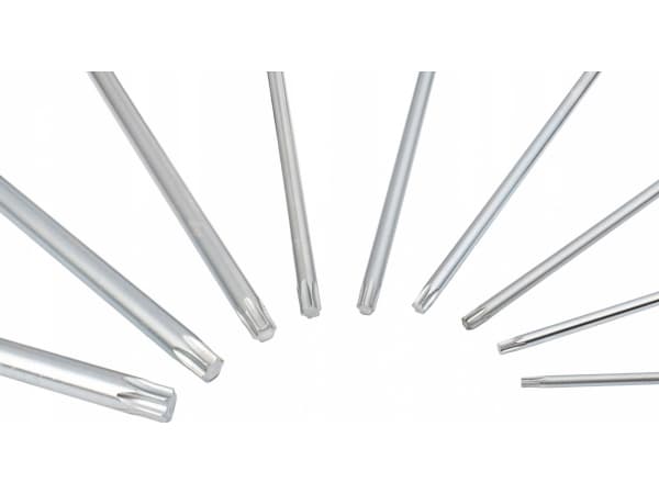 Silver SCREWDRIVERS 11pcs. TYPE T HEX 2-10mm/SILVER