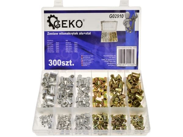 Sett med aluminium + stålnaglemuttere 300 stk (20)
