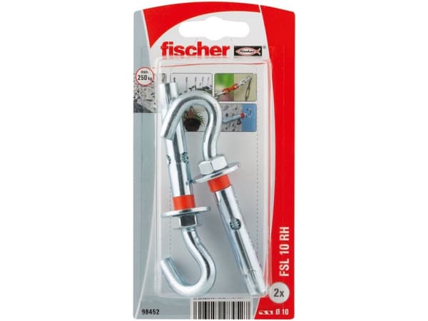 Fischer 98452, Ekspansjonsanker, Betong, 1 cm, 2 stykker, Blister