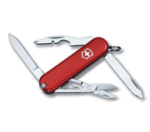 Victorinox Rambler, Fällkniv av slipjoint-modell, Kniv med flera verktyg, Clip point, Rostfritt stål, ABS synthetics, Röd