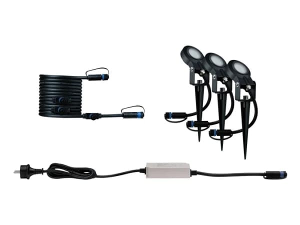 Paulmann vegglampe Plug & Shine STING LED hagespotlight 3x 6,3W 2200K IP67 24V antrasitt/aluminium