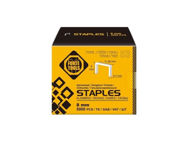 Forte_Tools Staples 53 Type 8Mm 5000Pcs