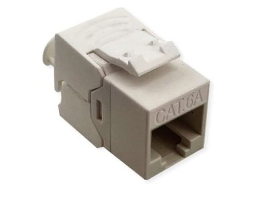 ROLINE Keystone Jack, Cat.6A (luokka EA), RJ-45, UTP, työkaluton, SLIM ja LYHYT, valkoinen