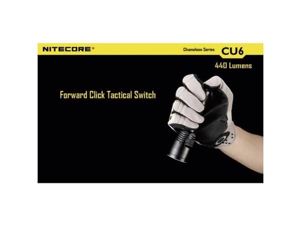Nitecore CU6, Käsikokoinen taskulamppu, Musta, LED, 440 lm, 9000 cd, 190 m