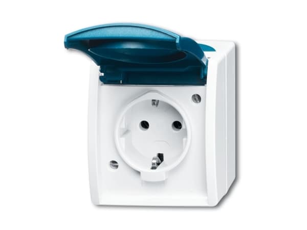 Busch-Jaeger 2083-0-0817, CEE 7/3, Sininen, Valkoinen, IP44, 250 V, 16 A, 74 mm