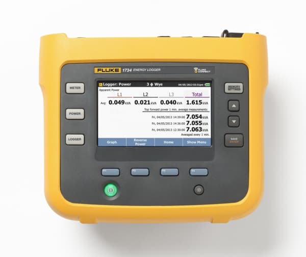 Fluke 1734/EUS, Kolmivaihetehon tiedonkeruulaite, IP50, Kensington, -10 - 50 °C, -20 - 60 °C, 10 - 95%