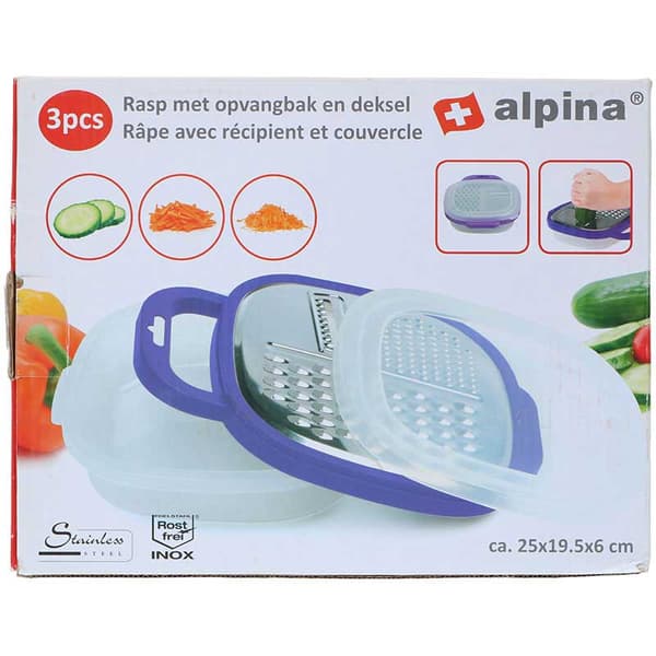 Alpina - multifunktionsrivjärn med behållare (lila)
