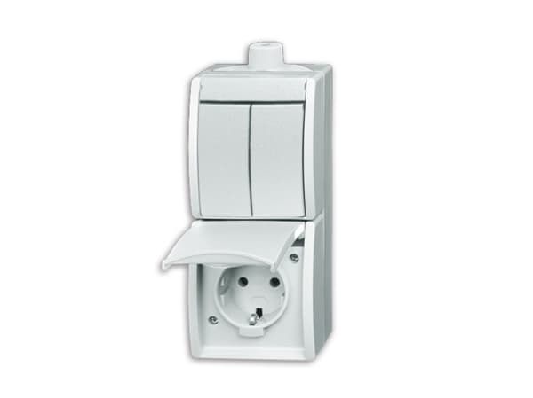 Busch-Jaeger 2601/5/20EW-54-503, CEE 7/3, 2P+E, Valkoinen, IP44, 250 V, 16 A