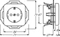 Miniatyrbild 2 av 3: Busch-Jaeger 2011-0-1342, CEE 7/3, 2P+E, Hvid, 250 V, 16 A, 71 mm