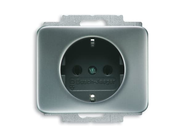Busch-Jaeger 2011-0-3764, CEE 7/3, 2P+E, titaani, 250 V, 16 A, 70 mm, 70 mm