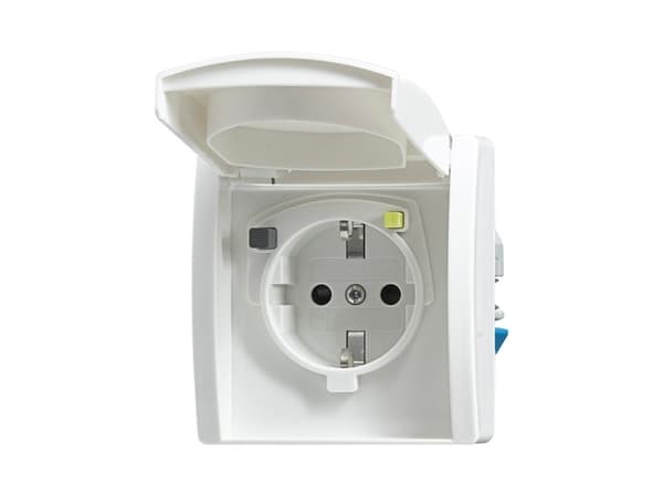 Busch-Jaeger 3120 EUGB-44, typ F, vit, IP44, CE, 230 V, 16 A Vit