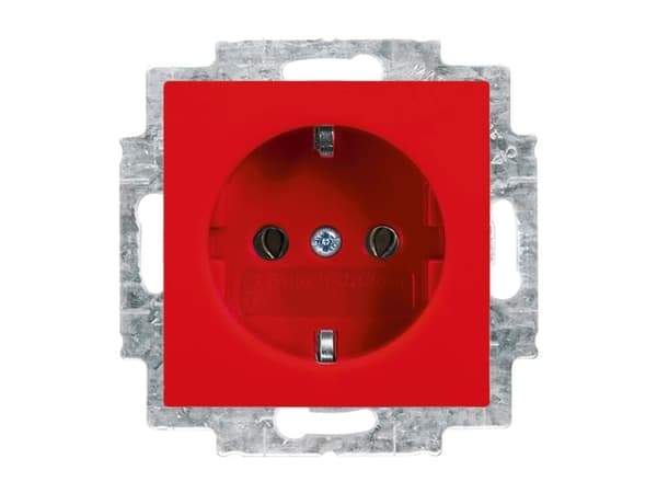 Busch-Jaeger 2CKA002011A6234, Type F, 2P+PE, Red, Thermoplastic, IP20, 250 V