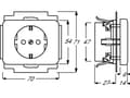 Miniatyrbild 2 av 3: Busch-Jaeger 2013-0-4466, CEE 7/3, 2P+E, brons, 250 V, 16 A, 70 mm