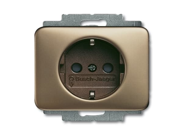 Busch-Jaeger 2013-0-4466, CEE 7/3, 2P+E, brons, 250 V, 16 A, 70 mm brons