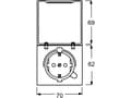 Pikkukuva 2 / 3: Busch-Jaeger 2064-0-0300, CEE 7/3, 2P+E, hopea, IP44, 250 V, 16 A