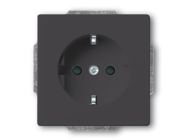 Busch-Jaeger 2013-0-5265, CEE 7/3, 2P+E, Sort, 250 V, 16 A, 71 mm Svart