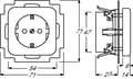Pikkukuva 2 / 3: Busch-Jaeger 2011-0-2159, CEE 7/3, 2P+E, Valkoinen, 250 V, 16 A, 71 mm
