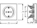 Miniatyrbild 2 av 3: Busch-Jaeger 2011-0-3890, CEE 7/3, 2P+E, Hvid, 250 V, 16 A, 71 mm