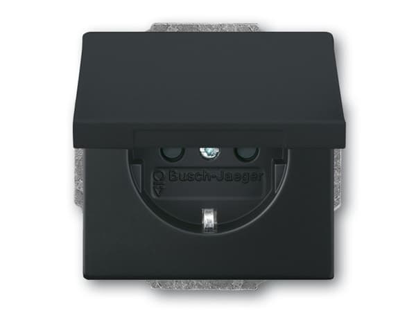 Busch-Jaeger 2018-0-1495, CEE 7/3, 2P+E, Sort, Plast, 250 V, 16 A musta