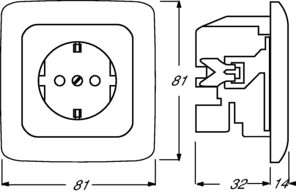 Busch-Jaeger 2013-0-4383, CEE 7/3, 2P+E, Hvid, 250 V, 16 A, 81 mm