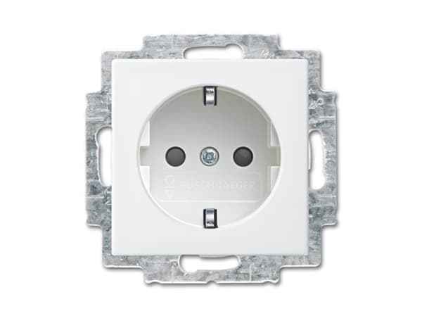Busch-Jaeger 2CKA002013A5483, Type F, 2P+PE, White, Thermoplastic, IP20, 250 V