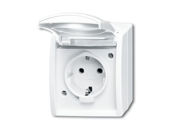 Busch-Jaeger 2083-0-0831, CEE 7/3, 2P+E, Hvid, IP44, 250 V, 16 A Vit