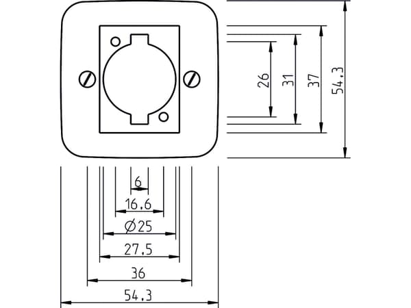 Busch-Jaeger 1724-0-0624, Silver, Vit, Busch-Jaeger, 1876 EB, 54,3 mm, 54,3 mm, 1 styck