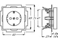 Miniatyrbild 2 av 3: Busch-Jaeger 2011-0-3721, CEE 7/3, 2P+E, Hvid, 250 V, 16 A, 71 mm