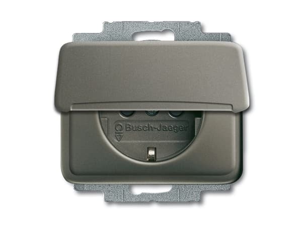 Busch-Jaeger 4011395218402, Tyyppi F, 2P+E, Harmaa, 250 V, 16 A Harmaa