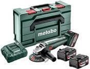 Metabo W 18 L 9-125 Quick Set - vinkelsliber - ledningsfri - 125 mm - 3 batterier - 18 V
