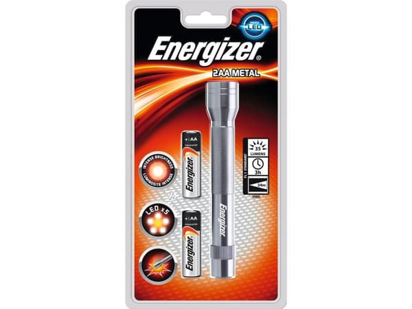 Energizer 7638900340419, Lommelykt, Metallisk, 35 lm, 31 m, AA, 1,5 timer