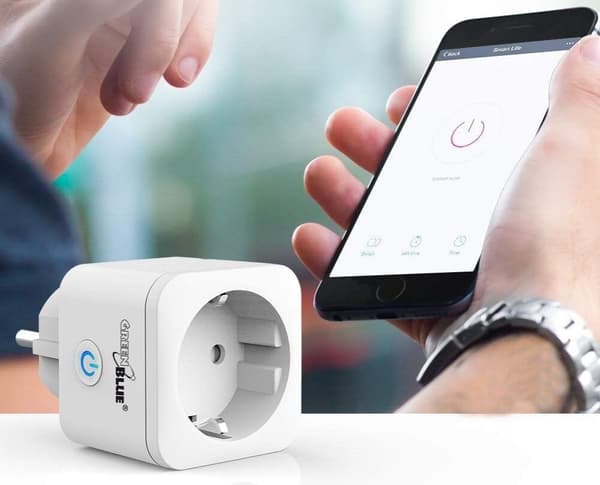 Fjärrstyrt WiFi-uttag Android/iOS upp till 3680W, Grön Blå GB720 F
