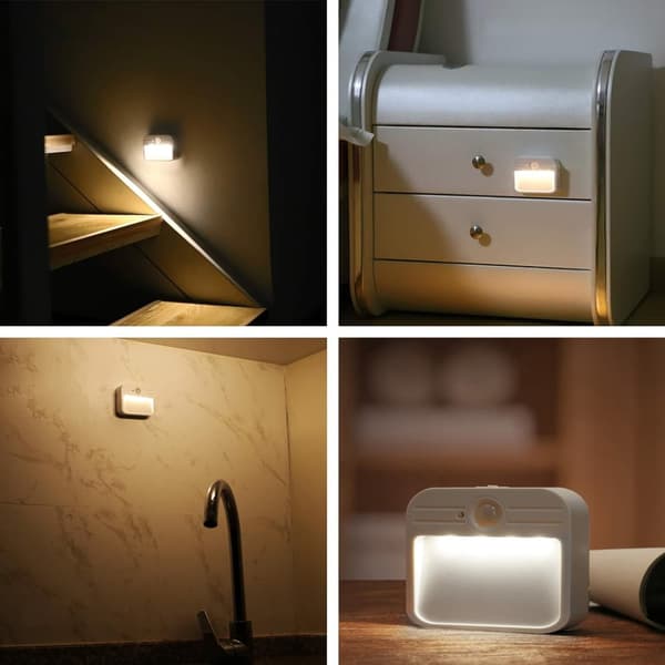 LED-trapplampa med rörelsesensor, temp. 4000K, 4 LED-lampor, räckvidd 3–4 m