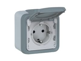Legrand 069730, Tyyppi F, Ruuvit, Harmaa, IP44, 250 V, 16 A