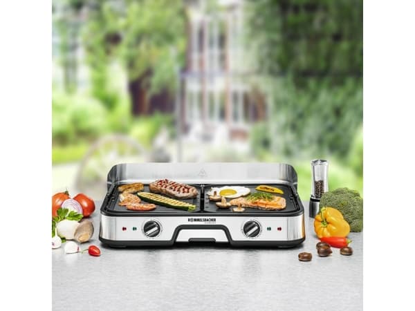 Rommelsbacher BBQ 2025, Black, Stainless steel, Freestanding, Stainless steel, 2 zone(s), Aluminium, 225 x 285 mm