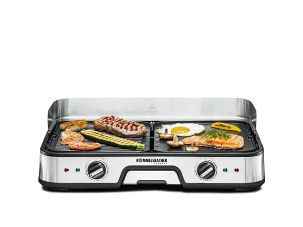 Rommelsbacher BBQ 2025, Black, Stainless steel, Freestanding, Stainless steel, 2 zone(s), Aluminium, 225 x 285 mm