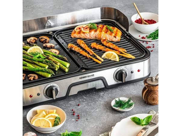 Rommelsbacher BBQ 2025, Black, Stainless steel, Freestanding, Stainless steel, 2 zone(s), Aluminium, 225 x 285 mm
