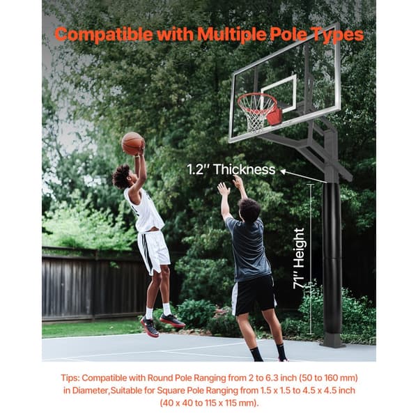 Basketball stangpude 180 cm, Holdbar polstring, Rund 5-16 / Firkantet 11,5x11,5 stang