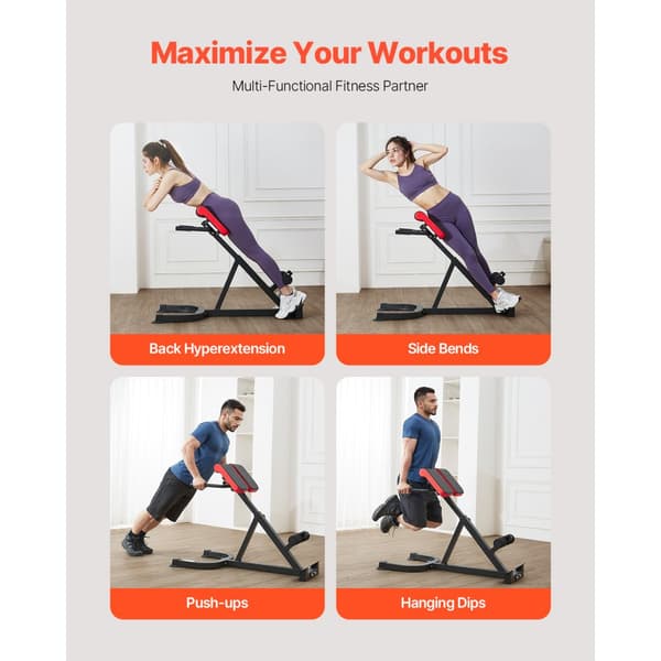 Romersk Stol Rygforlænger, Hyperextension Bænk, Multifunktionel, Justerbar, Perfekt til Fitness Træning