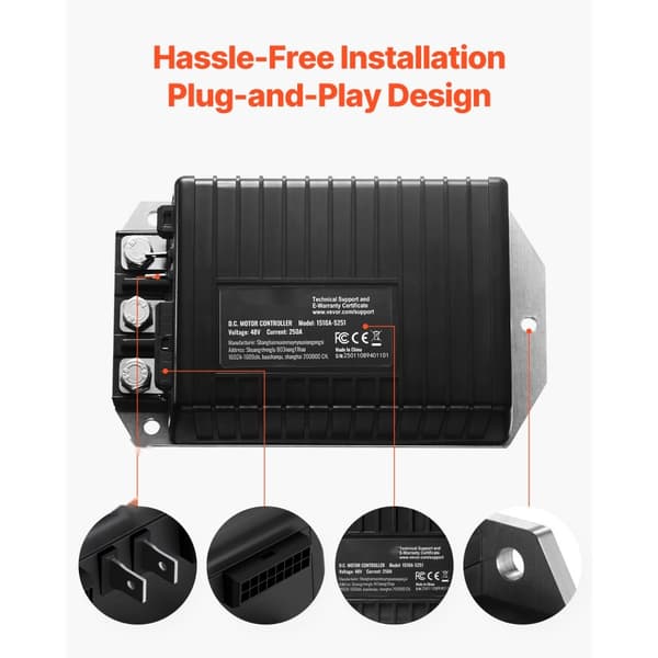 Golfvognscontroller 48V 250A, Hastighedskontroller til Club Car 1510A-5251, hurtig hastighedsjustering