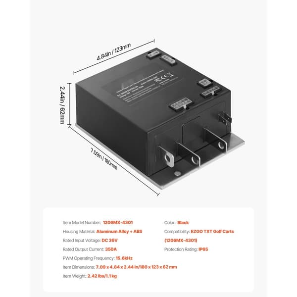 Golfvogn Controller 36V 350A, Hastighedsregulator til EZGO TXT 1206MX-4301