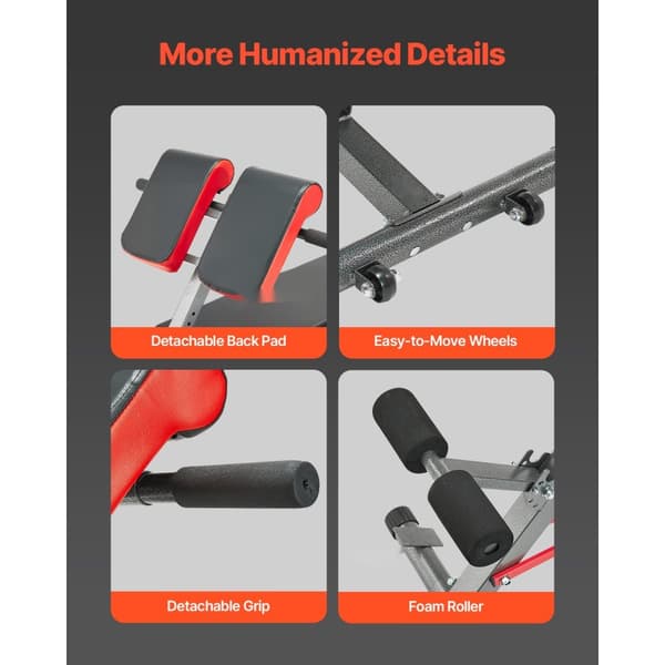 Romersk stol, Ryggförlängningsbänk, Hyperextension Multi-Justering, Hög hållbarhet, Bekväm Polstring
