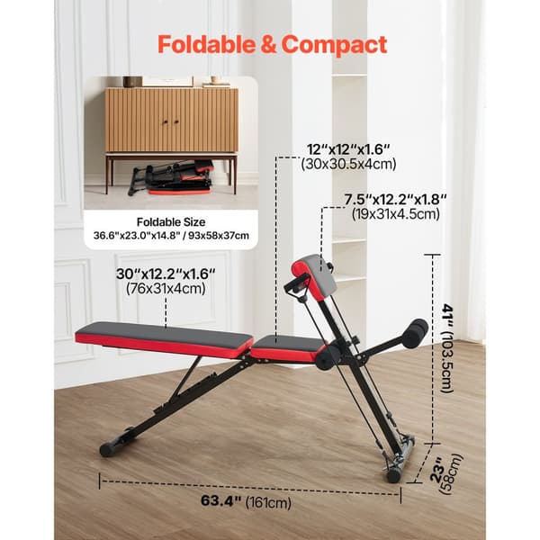 Romersk Stol Rygforlænger, Hyperextension Bænk, Justerbar og Foldbar til Gymnastiksal