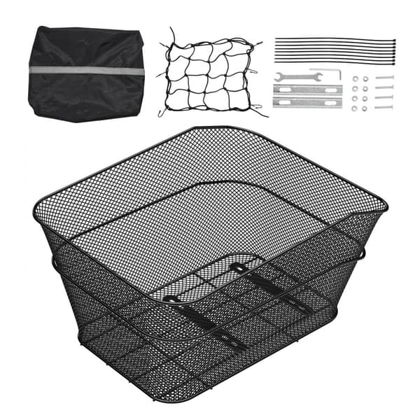 Bakre Cykelkorg, Wire Mesh Modell, med Lastnät och Vattentätt Lock