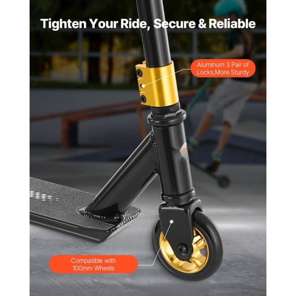 Stunt Scooter, Street Trick Scooter, til børn og voksne, letvægtsdæk, høj ydeevne