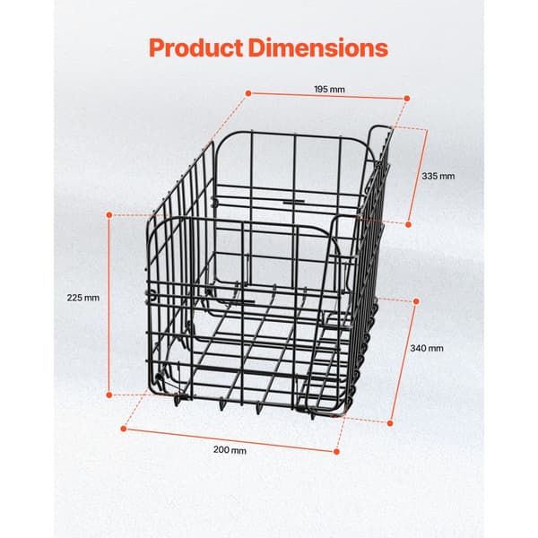 Bakre Cykelkorg, Vikbar Modell med Cargo Net Liner, Vattentäckning och Lätt att Installera