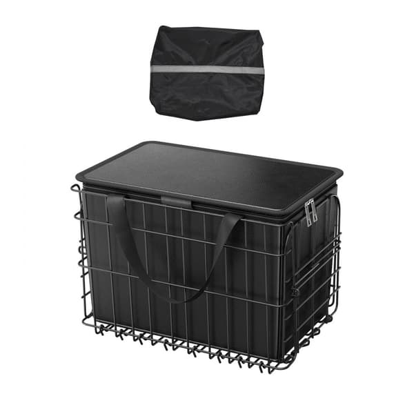 Bakre Cykelkorg, Vikbar Modell med Cargo Net Liner, Vattentäckning och Lätt att Installera